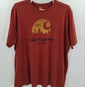 Carhartt Mens XXL Relaxed Fit Orange‎ S/S Shirt